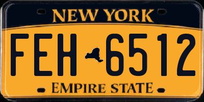 NY license plate FEH6512