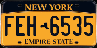 NY license plate FEH6535