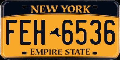 NY license plate FEH6536