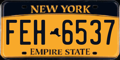 NY license plate FEH6537