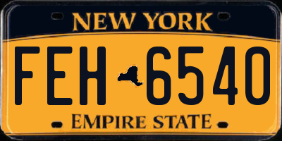 NY license plate FEH6540