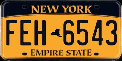 NY license plate FEH6543