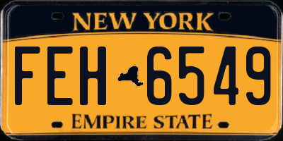 NY license plate FEH6549
