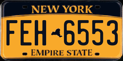 NY license plate FEH6553