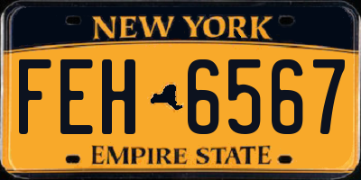 NY license plate FEH6567
