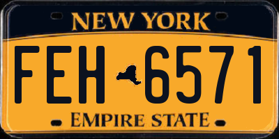 NY license plate FEH6571