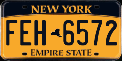 NY license plate FEH6572
