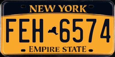 NY license plate FEH6574