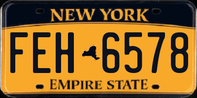 NY license plate FEH6578