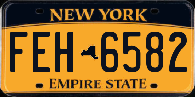 NY license plate FEH6582
