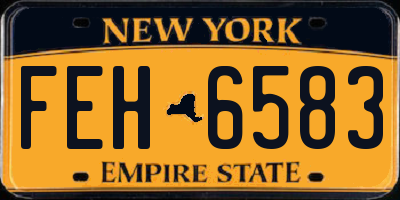 NY license plate FEH6583