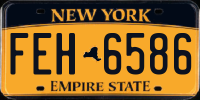 NY license plate FEH6586