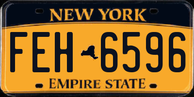 NY license plate FEH6596