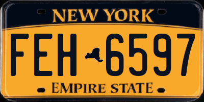 NY license plate FEH6597