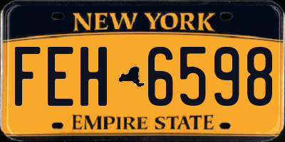 NY license plate FEH6598