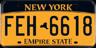 NY license plate FEH6618