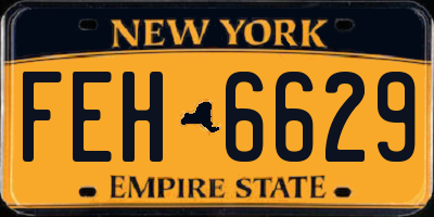 NY license plate FEH6629
