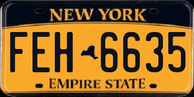 NY license plate FEH6635