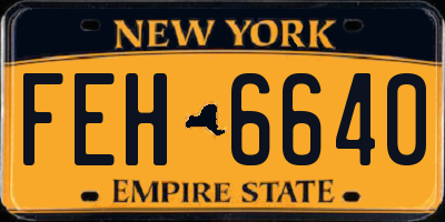 NY license plate FEH6640