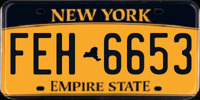NY license plate FEH6653