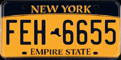 NY license plate FEH6655