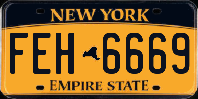 NY license plate FEH6669