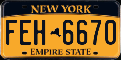 NY license plate FEH6670