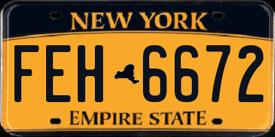 NY license plate FEH6672