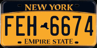 NY license plate FEH6674