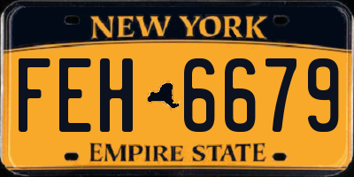 NY license plate FEH6679