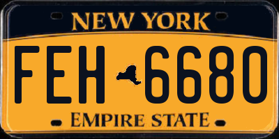 NY license plate FEH6680