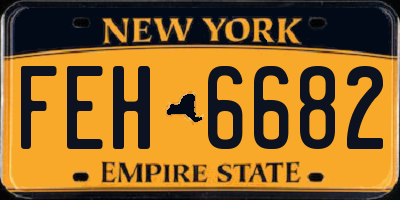 NY license plate FEH6682