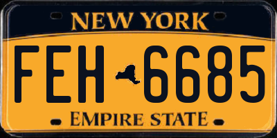 NY license plate FEH6685