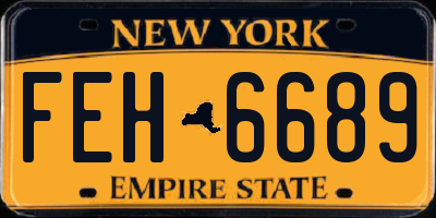 NY license plate FEH6689