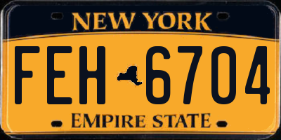 NY license plate FEH6704