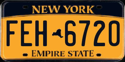 NY license plate FEH6720