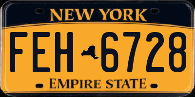 NY license plate FEH6728