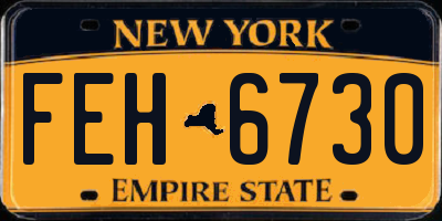 NY license plate FEH6730