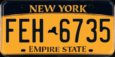 NY license plate FEH6735