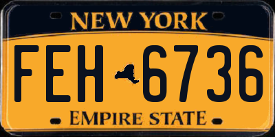 NY license plate FEH6736