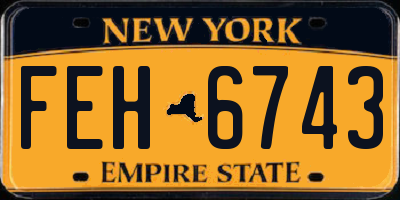 NY license plate FEH6743