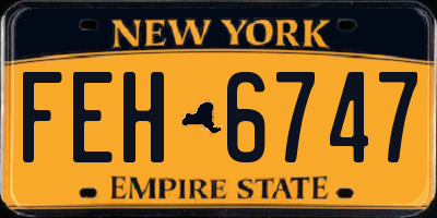 NY license plate FEH6747