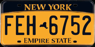 NY license plate FEH6752