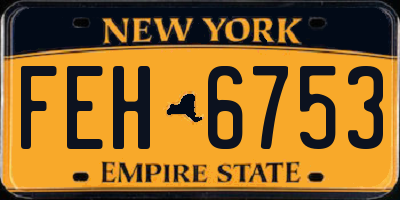 NY license plate FEH6753