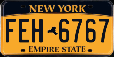 NY license plate FEH6767