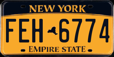 NY license plate FEH6774