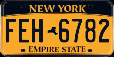 NY license plate FEH6782