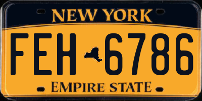 NY license plate FEH6786