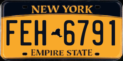 NY license plate FEH6791
