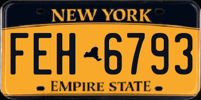 NY license plate FEH6793